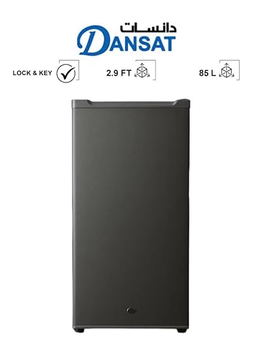 ثلاجة من دانسات موديل DNFS140-DS مدمجة، سعة 178 لتر، بلون فضي داكن، مع ثيرموستات قابل للتعديل ونظام تبريد فعال