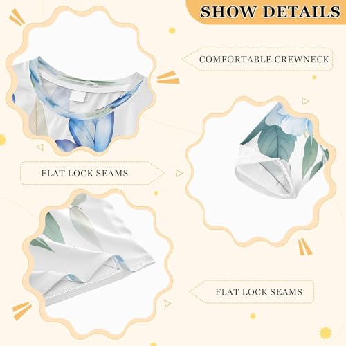 Boys Rash Guard Swim Shirt Long Sleeve UPF+ 50 Sun Shirts Quick Dry Shirt Blue Butterfly and Floral for Toddler Kids3