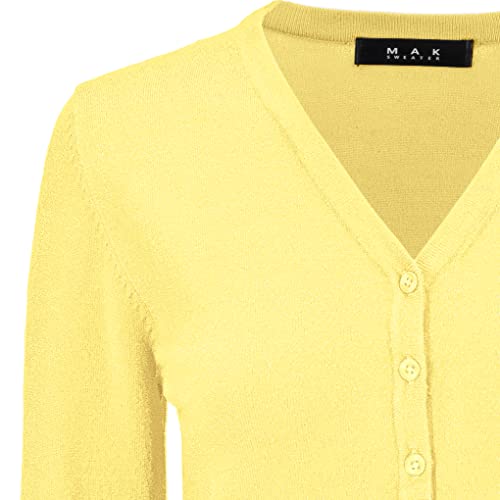 YEMAK Women's Knit Cardigan Sweater – Long Sleeve V-Neck Basic Classic Casual Button Down Knitted Soft Lightweight Top3
