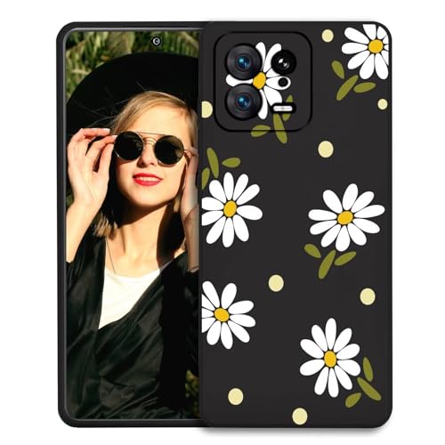 POUHYE Handyhülle für Xiaomi 13 Hülle Weiche Schlanke Silikon TPU Schutzhülle mit Kamera Schutz Tough stoßfest Xiaomi 13 Telefon Case Schwarz