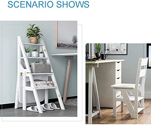 Taburete de escalada plegable en madera con 4 peldaños DASHADAO 8