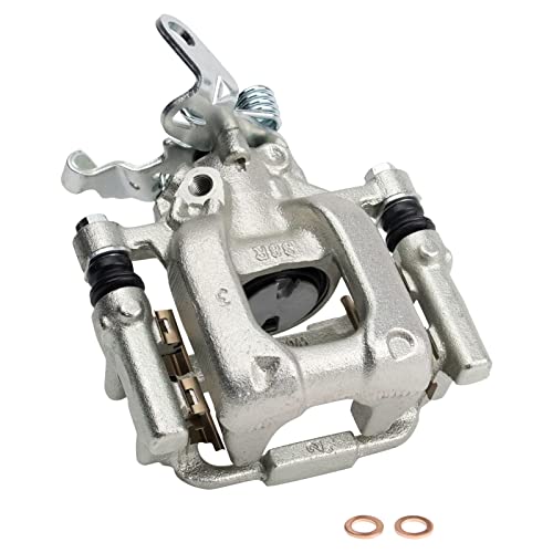 Image of TRQ Rear Brake Caliper Set Zinc Coated Brackets Hardware Compatible with 2010-2013 Audi A3 A3 Quattro 2012-2016 Volkswagen Beetle Eos Golf GTI Jetta Passat