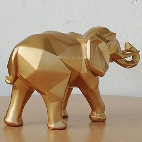 Estatua Elefante Dorado de Resina para Decoración miniatura 2