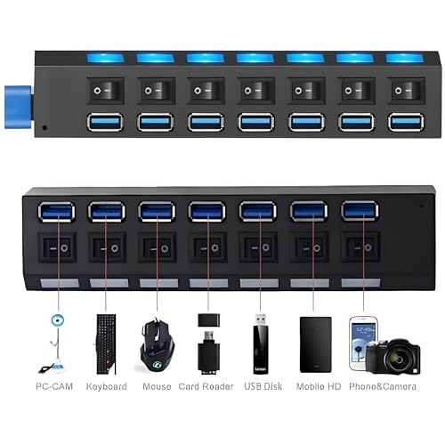 Hub Usb Switch 7 Portas 2.0 Para Impressora Cabo Entrada Com Várias Portas Para Notebook Computador