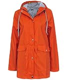  Supreme Fashions - Abrigo Impermeable - Chaqueta - Manga Larga - para Mujer Naranja Herrumbre 38