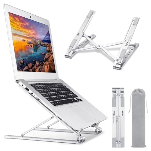 Suporte De Notebook De Alumínio Ajustável Base Notebook Com Ângulo Ajustável De Alumínio Dobrável Ergonômico Para Desktop Portátil Compatível Com Macbook, Ipad, Hp, Dell, Lenovo 10-17 Polegadas