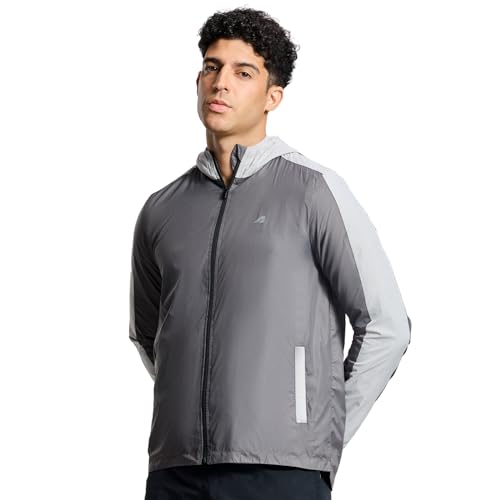 Image of Boldfit Men's Polyester Standard Length Windcheater Jacket, Lightweight & Wind-Resistant with Reflective Bike Jacket, Relaxed Fit-Stylish Windbreaker for Outdoor & Biking