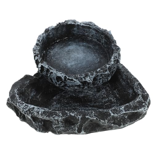 INOOMP 2個爬虫類用 給餌器 水入れ と 餌入れ ヘビ用水皿 カメ用餌入れ テラリウム用 水入れ兼用 リプル用品