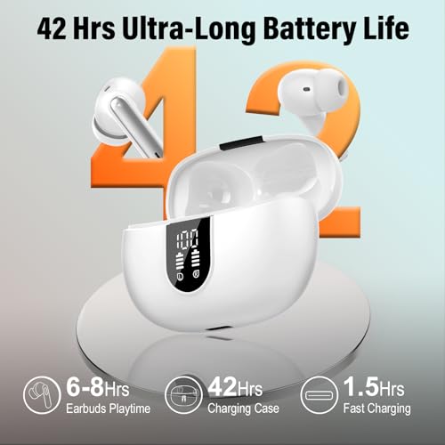 Image of Ai Translation Earbuds Real Time, 165 Languages Translator Earbuds with 6 Translation Modes /No Subscription, Audio and Video Calls Translator Headphones, 42H Audifonos Traductores Ingles Espanol White