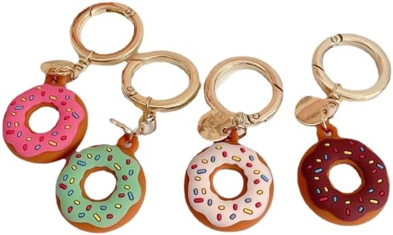 tenghong2021 3D Donuts Dessert Silicone Cover for Airtag Case Keychain Holder Anti-Lost Shockproof Protective Cover image 4