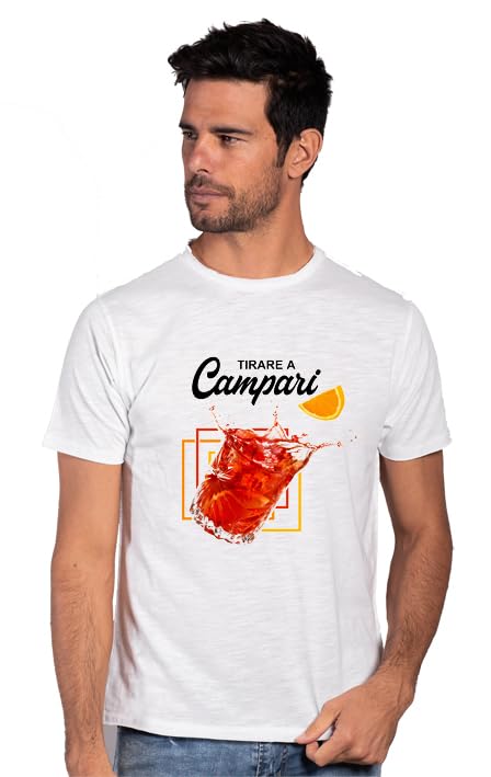PASSAPAROLA T-Shirt/Maglietta Uomo Spiritosa,Simpatica,Divertente,Umoristica.Made in Italy - Girocollo Manica Corta -100% Cotone, 150gr. (54 XXL IT Uomo, NSU21 Campari)