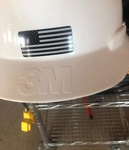 3M REFLECTIVE Stealthy Flag Hard Hat Stickers | Black Ops Decals | Tactical Gear Survival Labels | USA Canada Mexico Flags Toolbox Helmet Patriotic Old Glory (USA Flag Mirrored)