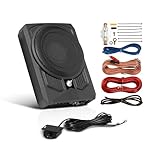 Planet Audio P10AWK 10 Inch Powered Under Seat Car Subwoofer - 1000 Watts, Single 4 Ohm Voice Coil, 8 Gauge Wire Installation Kit, Subwoofer Control