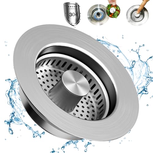 Colador desagüe de fregadero de cocina 3 en 1 acero inox