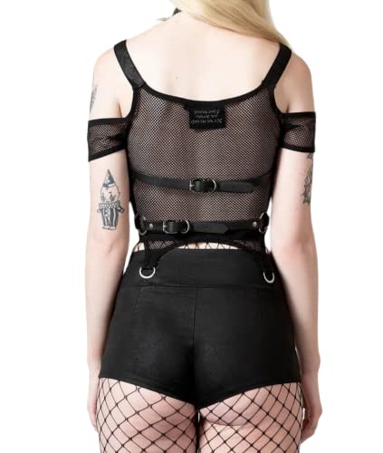 Killstar Heavy Metal Body Harness Black O-Ring Edgy Goth Alternative-XS-M3