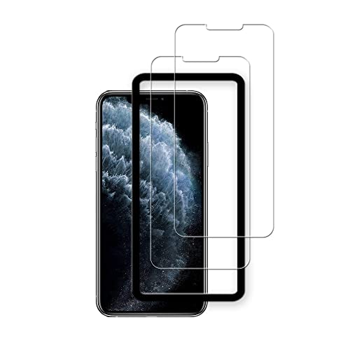 HKKAIS Easy Alignment Frame Designed For iPhone11 Pro/iPhone Xs/iPhone X Tempered Glass Screen Protector Film 2-Pack