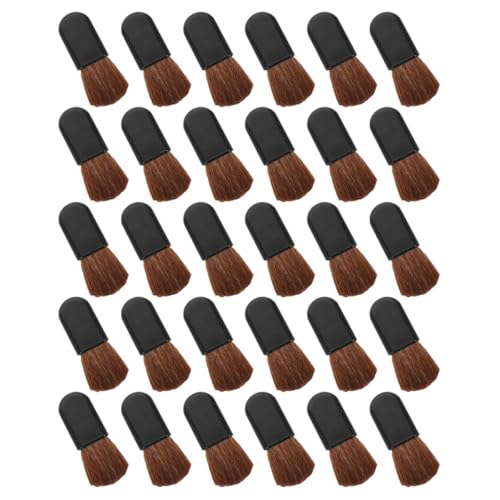 UKCOCO Brochas para Rubor en Polvo 30 Piezas Set de Pinceles de Maquillaje Mango Negro Ovalado Pelo de Caballo para Base y Colorete Cosmético Portátil para Viaje y Uso Profesional