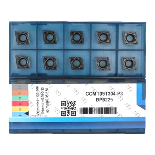 CDBP Insertos de Carburo de CNC CCMT09T304 ccmt32,51 - mecanizado universal de acero, plaquitas de torneado -recubrimiento TiN, 10 piezas