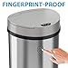 iTouchless 50 Liter / 13 Gallon Kitchen Trash Can with Lid & Odor Filter – Motion Sensor Semi-Round Stainless Steel Garbage Bin for Home, Office, or Garage – Slim, Wide Opening Large Capacity Design