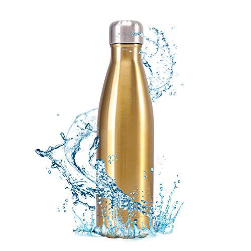 Frasco em forma de cola, Andoer Garrafa de água isolada a vácuo de aço inoxidável 500ml Garrafa em f