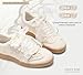 LUCKY STEP Women’s Lace Detail Casual Sneakers Organza Ribbon Lace-Up Fashion Vintage Gum Sole Trendy Cute Shoes(Off-White,8.5)