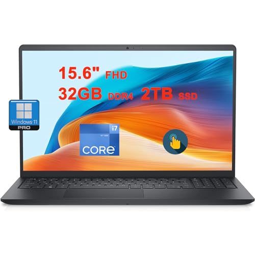 Dell Inspiron 15 3520 ビジネスノートパソコン | 15.6インチ FHD アンチグレア マルチタッチ | Intel 10-Core i7-1255U | 32GB DDR4 2TB SSD | FHDカメラ Win11Pro ブラッ