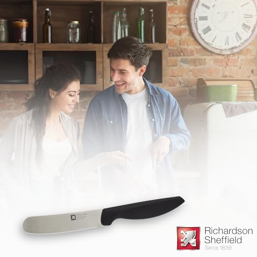 RICHARDSON SHEFFIELD SINCE 1839 Buttermesser, rostfrei & spülmaschinenfest, Brötchenmesser, Frühstücksmesser, Brotzeitmesser, Edelstahl, Kunststoff, Silber/Schwarz