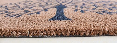 Coir door mat, inside and outside door mats, welcome mat, indoor and outdoor doormats, front doormat, non slip with PVC backing, entrance door mat, heavy duty coir door mat, 40x70 (Tree of Life)