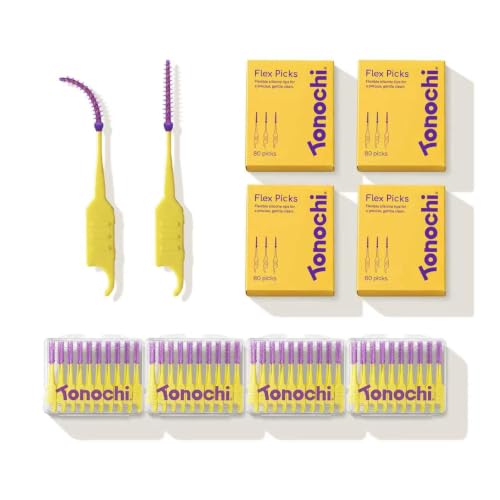 Tonochi Soft Flexible Interdental Picks, Wire-Free, Sensitive Gums, 320 Ct