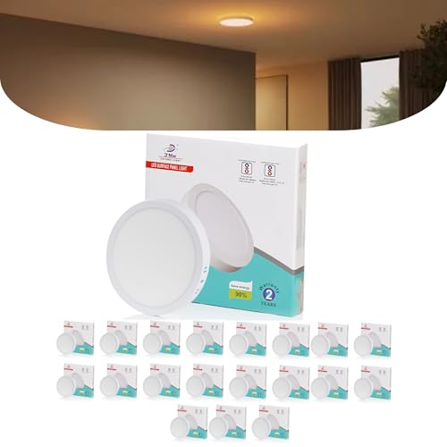 Image of D'Mak 15 Watt Round LED Surface Panel Light Warm White (Pack of 20)