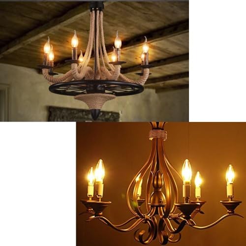 Image of kinis Vintage Style Candle Shape Light Bulbs /Bulb for Wall Light /Bulb for Hanging Light /Bulb for Pendant Light /Bulb for Chandelier /Bulb for Decorative Lights (KIN-C35 Bulb, Pack of 4)