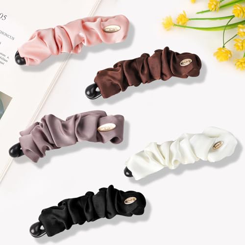 Set de 5 pinzas banana satinadas para cabello miniatura 7