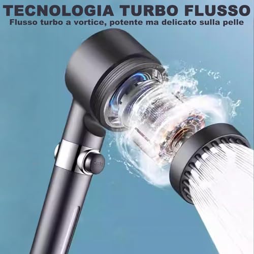 Pommeau de douche filtré économe en eau jet réglable 3 modes - 7