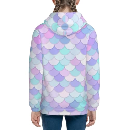 Rainbow Scales Kids Pullover Hoodies Boys Sweatshirts Girls Athletic Clothes with Pocket4