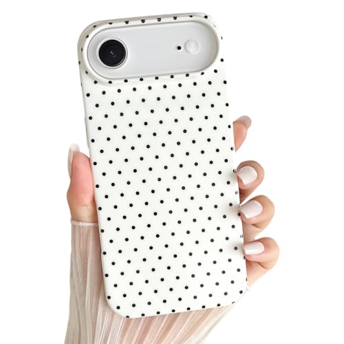 Yeddabox for iPhone 17 Air Case Cute Polka Dot Phone Case Soft TPU Slim Shockproof Phone Cover for Women Girls, White