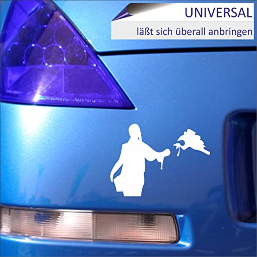 Indigos Ug Car Sticker - Bumper - Decal - Jdm - Die Cut - Lady Falconer And Falcon Hawk Falconry Sticker - White - 121Mmx88Mm #TOP1
