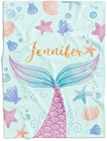 Personalized Mermaid Infant Blanket,Mermaid Baby Blankets,Baby Blanket Mermaid,Teal Mermaid Blanket Baby,Baby Mermaid Blanket,Little Mermaid Blanket Baby, Fleece Blanket Baby Girl Little Mermaid