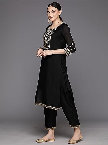 Image of INDO ERA Women Embroidered Kurta Trouser With Dupatta Set