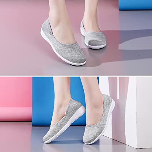 Hash Bubbie Women's Casual Sneakers Slip On Shoes Mesh Tennis Shoes Work Nurse Black Flat Shoes（Light Grey.us9） #TOP5