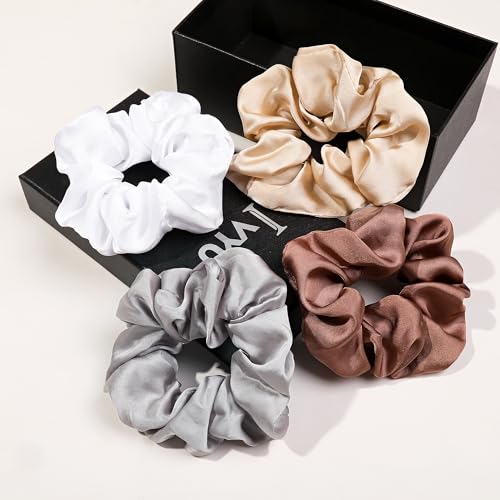 Image of Hair Ties Scrunchies for Women's, for Girls Big Scrunchies Both for Thick Hair or Thin Hair Curl Hair No Crease Ponytail Holder No Hurt Your Hair
