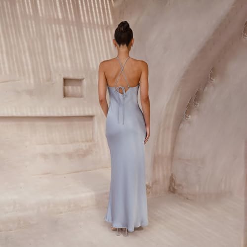 Women's Satin Bodycon Maxi Dress Elegant Formal Spaghetti Strap Backless Cocktail Dresses Wedding Guest4