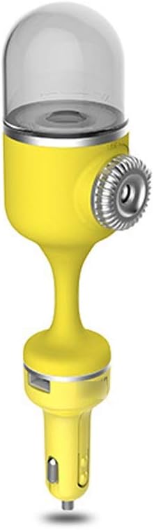 車の空気リフレッシャー除湿機 エッセンシャルオイルディフューザー アロマディフューザーデュアルusbチャージャー車旅行でカーアロマ加湿器 プラグ 色 黄 人気のファッションブランド