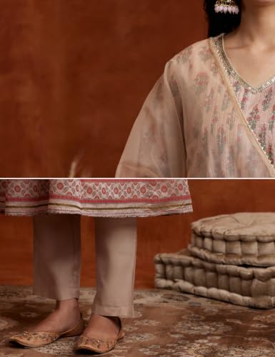 Image of Amazon Brand - Myx Women's Kurta Pant Set with Dupatta| Salwar Suit (Available in Plus Sizes)