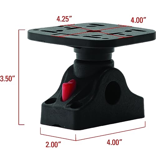 Image of Extreme Max 3006.8664 Universal Fish Finder Head Unit Boat /Fishing Rod Holder Mount with Fixed Bracket (Square Mount)