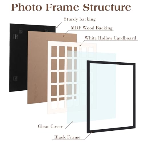 Image of Namalu 4 Pcs 2 x 3 Multi Pictures Frame Collage Wall Decor with 30 Openings Black Wood Mini Film Photo Wall Frames for Display Wedding Decoration,18.5 x 21 Inches