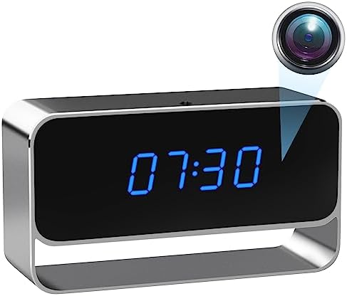 LINSCAM Hidden Camera WiFi Spy Camera Indoor Security Camera with 1080p HD Live Feed, Night Vision, Motion Detection, Android/iOS App Remote Access, Camera Clock for Home/Office Security