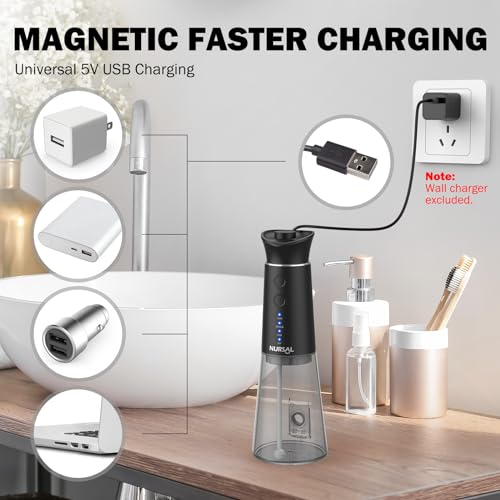 NURSAL Water Flosser Cordless,Rechargeable Dental Oral Irrigator with 7 Modes, IPX8 Waterproof, Portable Teeth Cleaner Picks for Home, Office, Travel - Thumbnail 6