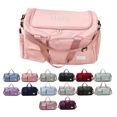 Personalized Weekender Bags for Women Men Boys Girls,Personalized Duffle Bag Embroidered Name,Custom Large Capacity Travel Bag,Gym Strap Duffle Bag for Teens,BridesmaidGroomsmen Gifts (Large)