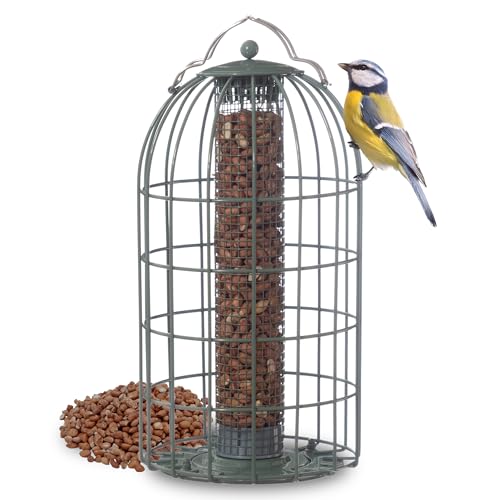 The Nuttery Original Large Wild Bird Nut Feeder ORGN03 – Squirrel & Pigeon Proof, Starling Resistant – Easy-Fill, No-Mess, Durable Hanging Caged Design for Small Birds – 10-Year Guarantee