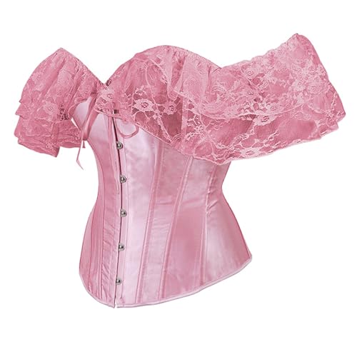 Corset noué à lacets rouge en taille M style bustier français rétro - 3
